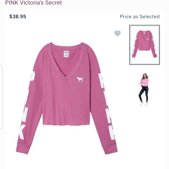 PINK VICTORIA'S SECRET CROP TOP - Picture 2 of 4